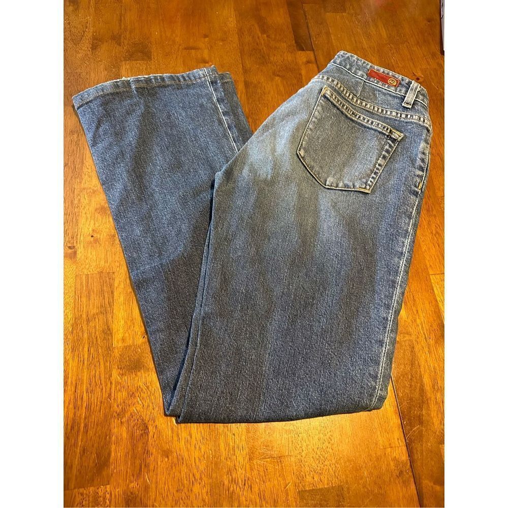 AG Adriano Goldschmied The Gemini Low Rise Straight Leg Denim Jeans Size 28